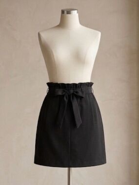 Reitmans Black Paperbag Waist Tie Pencil Skirt